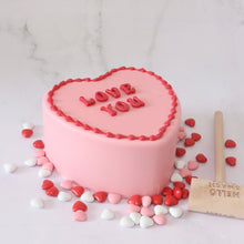 Load image into Gallery viewer, Valentine&#39;s Small Heart Smash Cake (600g)
